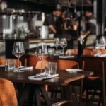 A picture of the interior of a restaurant